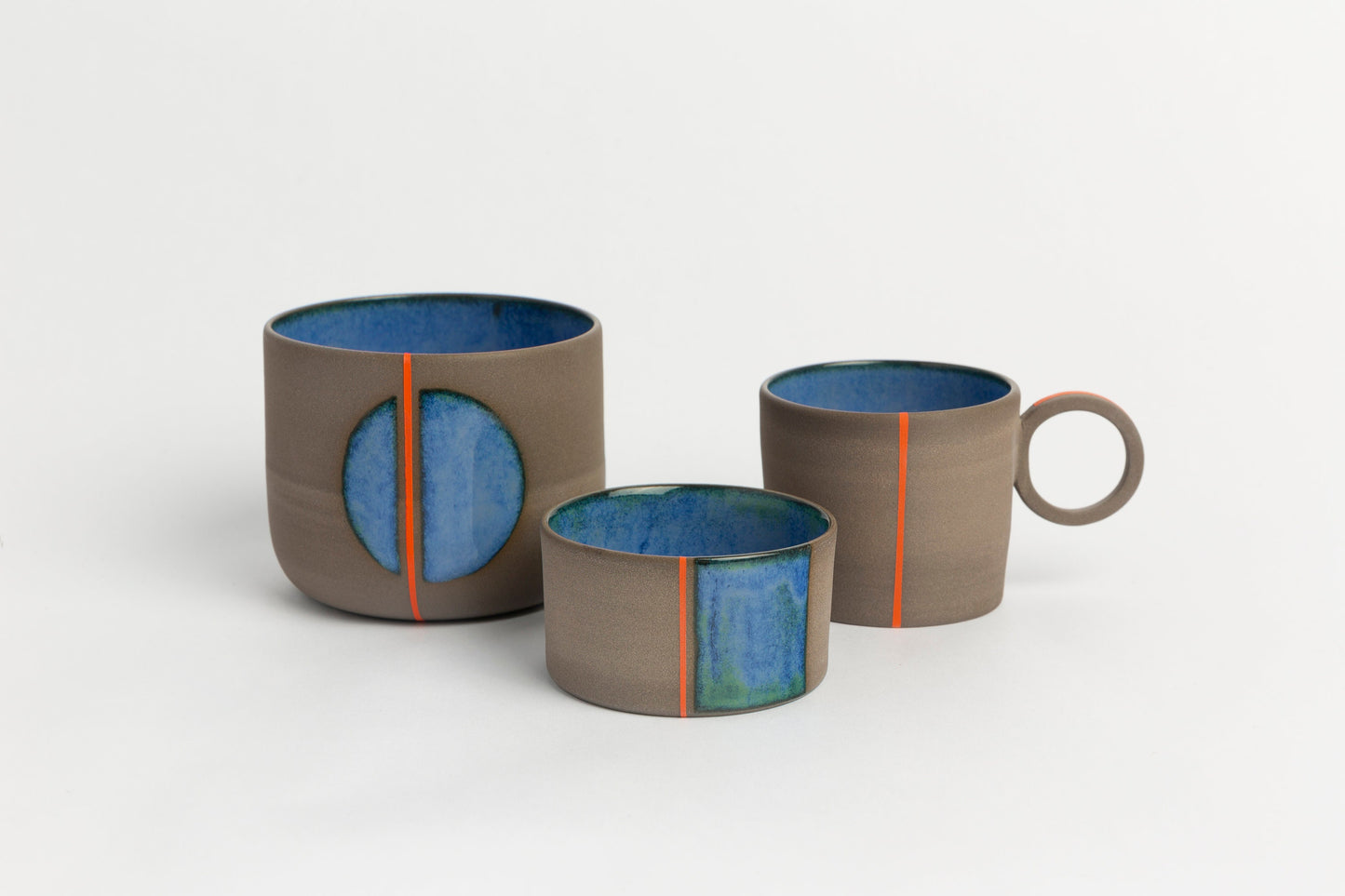 Handmade Ceramic Mug Modern Pottery Cup Artisan Coffee Mug Desk Accessory Minimalist Home Decor Geometric Design Drinkware Art Lover Gift