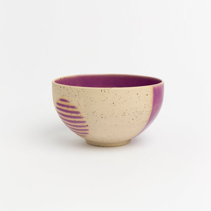 Wheel Thrown Stoneware Pottery Bowl Handmade Purple Ceramic Art for Home Decor and Tableware Ideal Gift for Special Occasions