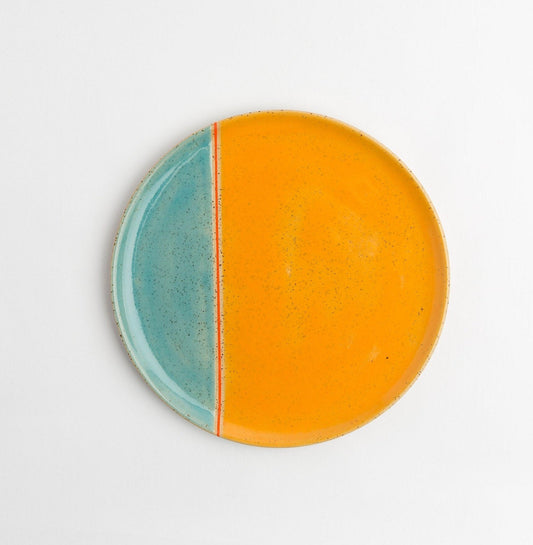 Modern Handmade Serving Plate, Colorful Ceramic Dinnerware, Bright Artisan Pottery Plate for Entertaining, Unique Decorative Dish, Gift Idea