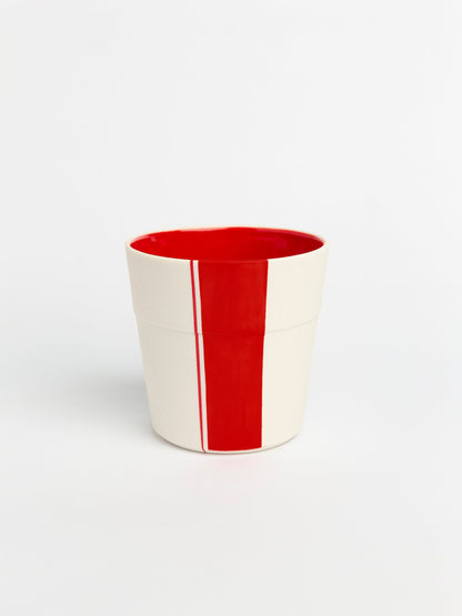 Red Tea or Coffee Cup - Minimalist Porcelain Design, Handmade Red Espresso Cup, Perfect Artisan Drinkware Gift for Coffee and Tea Lovers