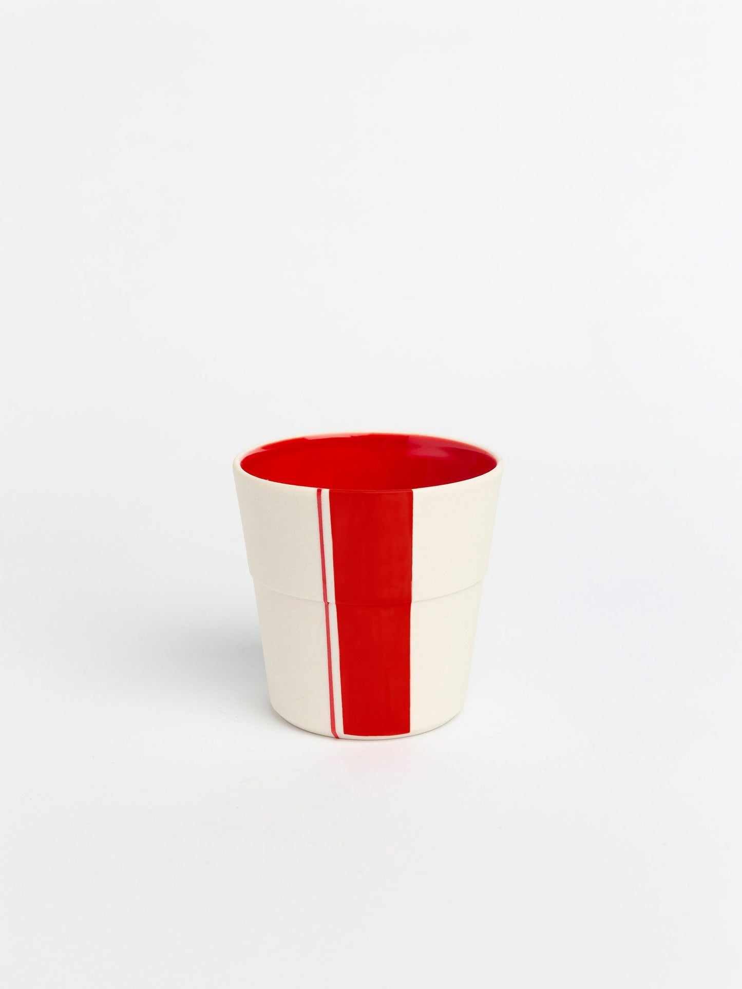 Red Tea or Coffee Cup - Minimalist Porcelain Design, Handmade Red Espresso Cup, Perfect Artisan Drinkware Gift for Coffee and Tea Lovers