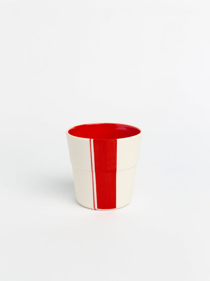 Red Tea or Coffee Cup - Minimalist Porcelain Design, Handmade Red Espresso Cup, Perfect Artisan Drinkware Gift for Coffee and Tea Lovers