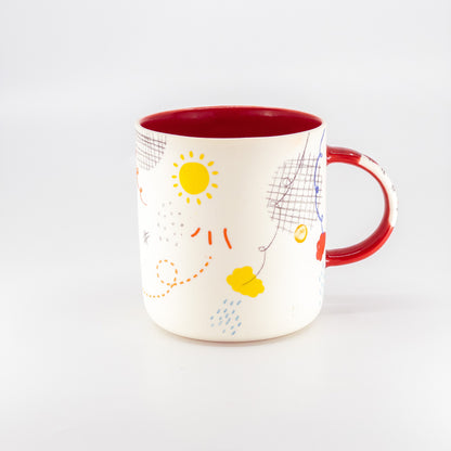 Charming Hand Painted Porcelain Mug Unique Handmade Ceramic Cup Artistic Coffee or Tea Mug Gift for Drinkware Lovers