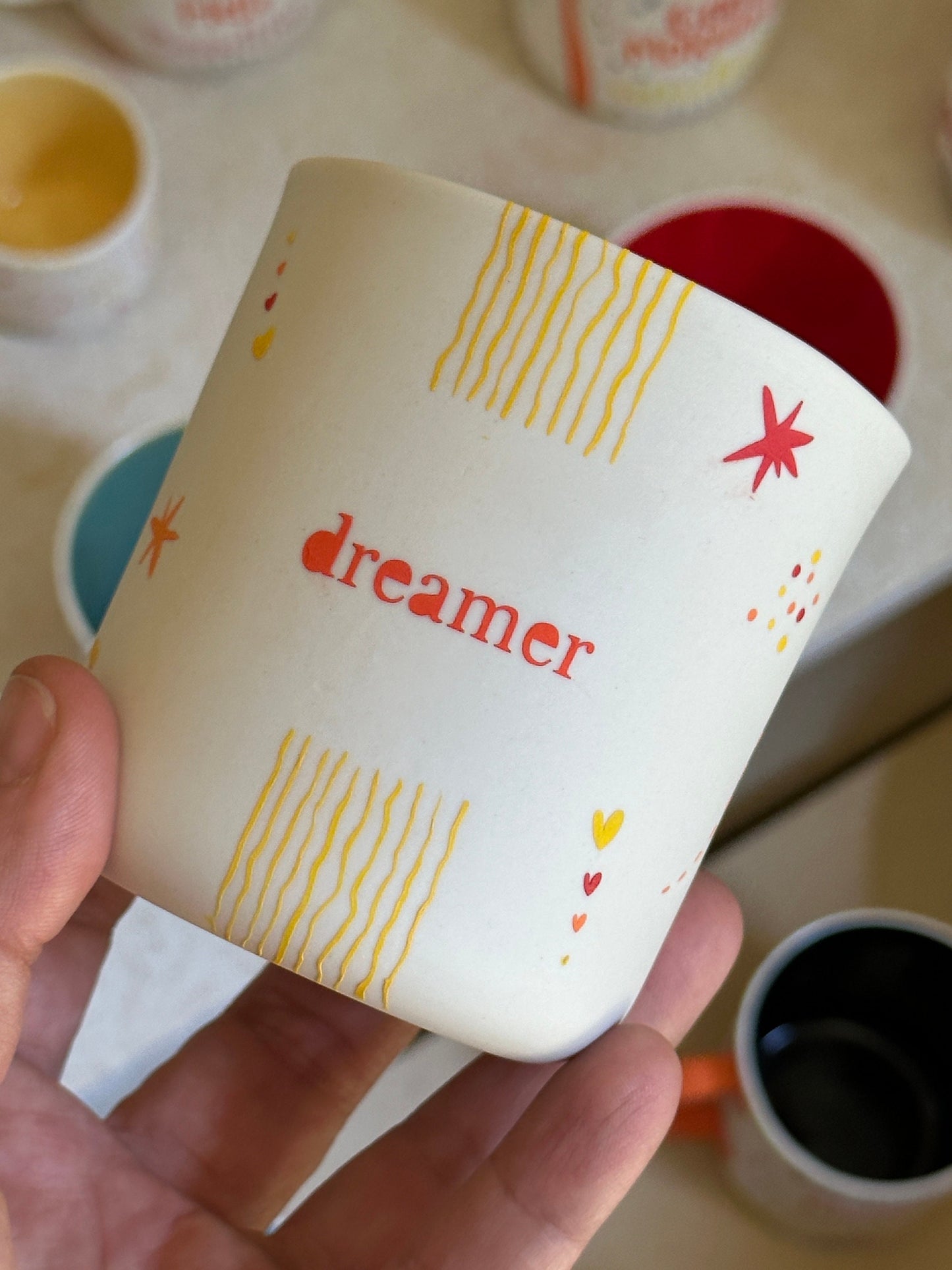Cute Hand Painted Ceramic Cup Unique Handmade Coffee Mug Artistic Pottery Tea Cup Perfect Gift for Coffee and Tea Lovers