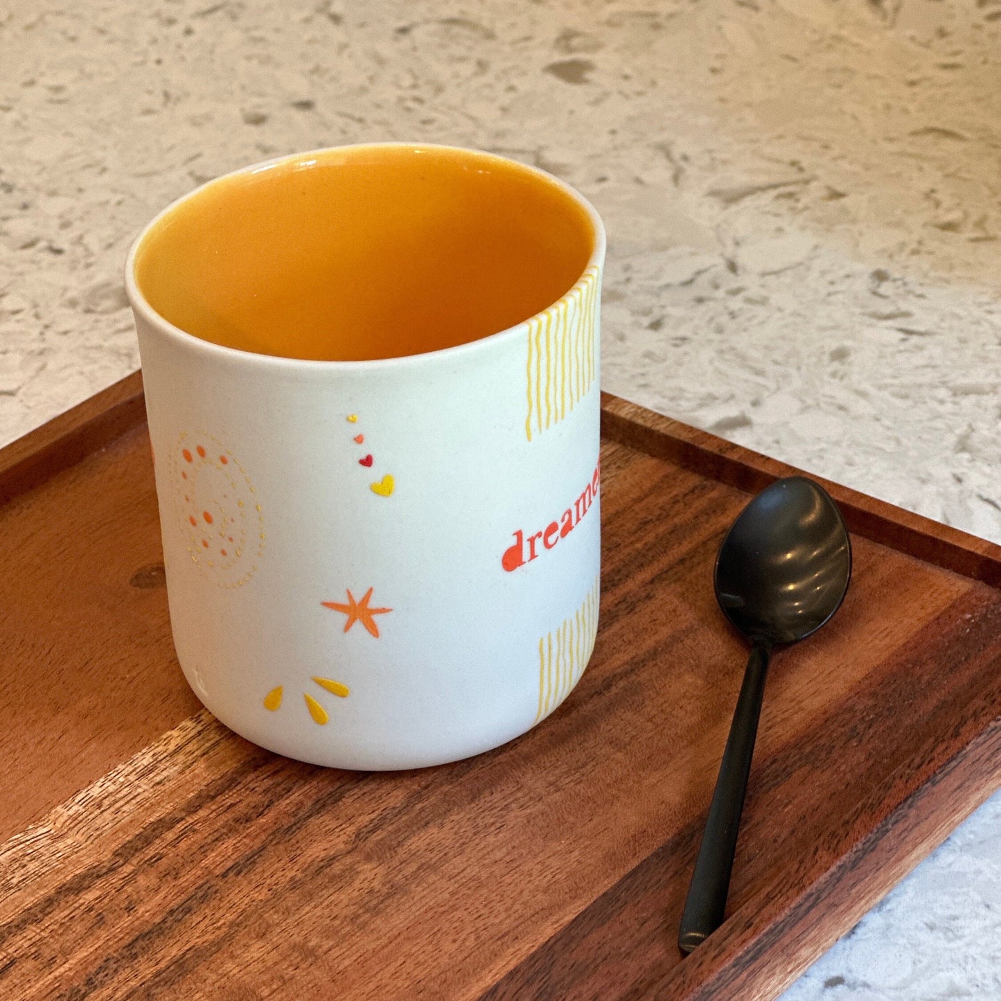 Cute Hand Painted Ceramic Cup Unique Handmade Coffee Mug Artistic Pottery Tea Cup Perfect Gift for Coffee and Tea Lovers
