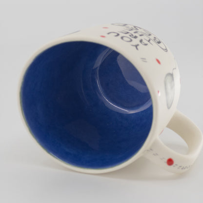 Hand Painted Porcelain Mug with You are the best Balloon Hand Drawn Cup OneofaKind Mug Perfect Gift for Coffee Lovers