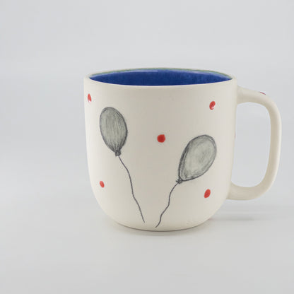 Hand Painted Porcelain Mug with You are the best Balloon Hand Drawn Cup OneofaKind Mug Perfect Gift for Coffee Lovers