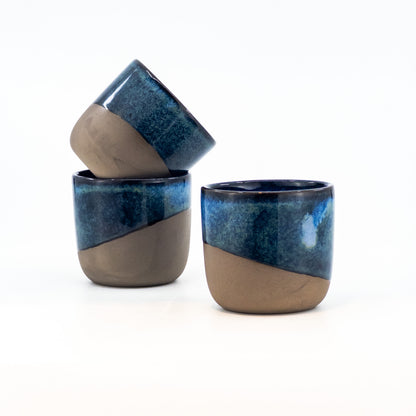 Durable Stoneware Espresso Cups Handmade Ceramic Coffee Mugs Rustic Pottery Espresso Set Perfect Gift for Coffee Lovers