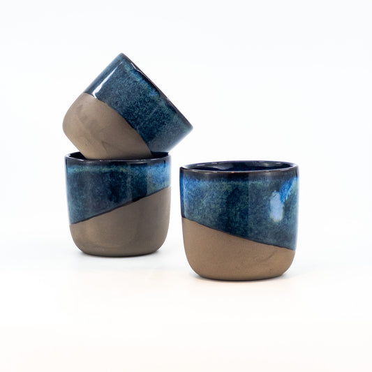 Durable Stoneware Espresso Cups Handmade Ceramic Coffee Mugs Rustic Pottery Espresso Set Perfect Gift for Coffee Lovers