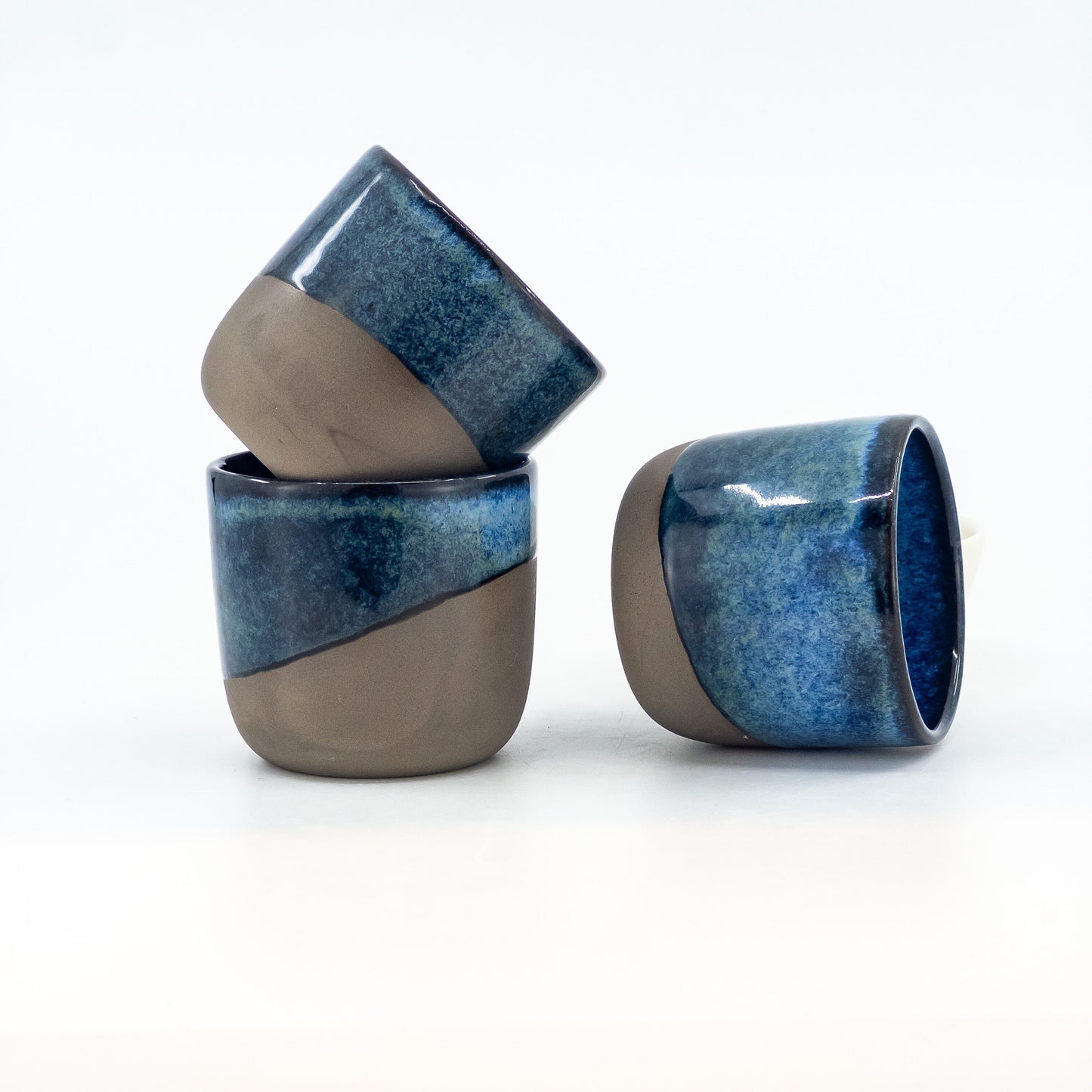 Durable Stoneware Espresso Cups Handmade Ceramic Coffee Mugs Rustic Pottery Espresso Set Perfect Gift for Coffee Lovers