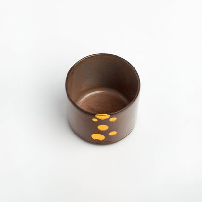 Handmade Gold Glaze Espresso Cup Minimalist Ceramic Coffee Cup Elegant Pottery Mug Perfect Gift for Espresso Lovers Modern Artisan Design