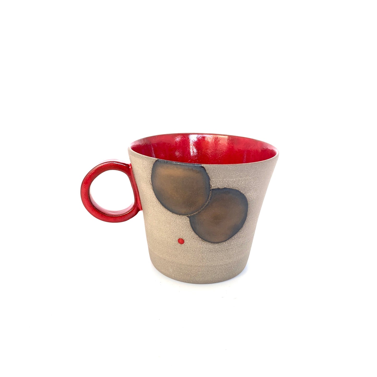 Handmade Pottery Mug with Circle Pattern Unique Ceramic Mug, Gift Idea for Clients, Boyfriend, or Bride Thoughtful and Stylish Design