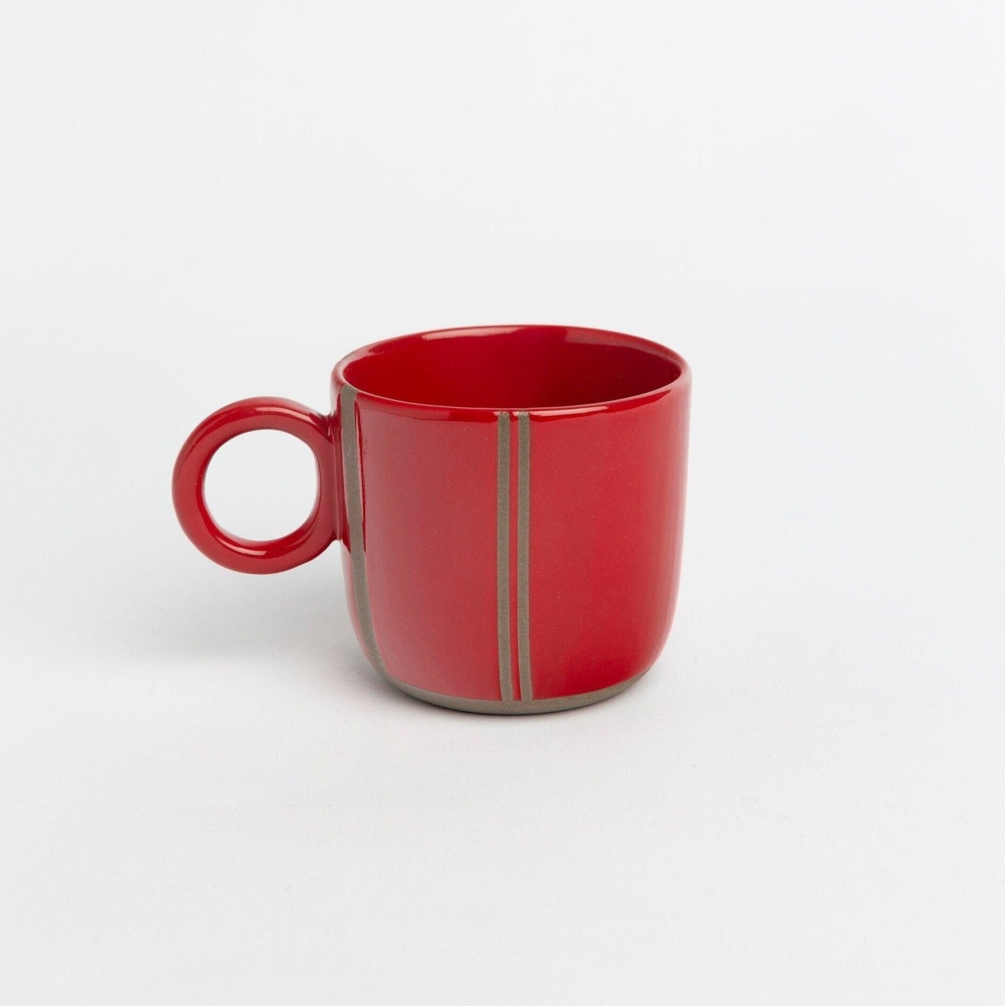 Artistic Red Pottery Espresso Cup - Artisan Ceramic Cup for Art Lovers, Unique Handmade Drinkware, Perfect Gift for Espresso Enthusiasts