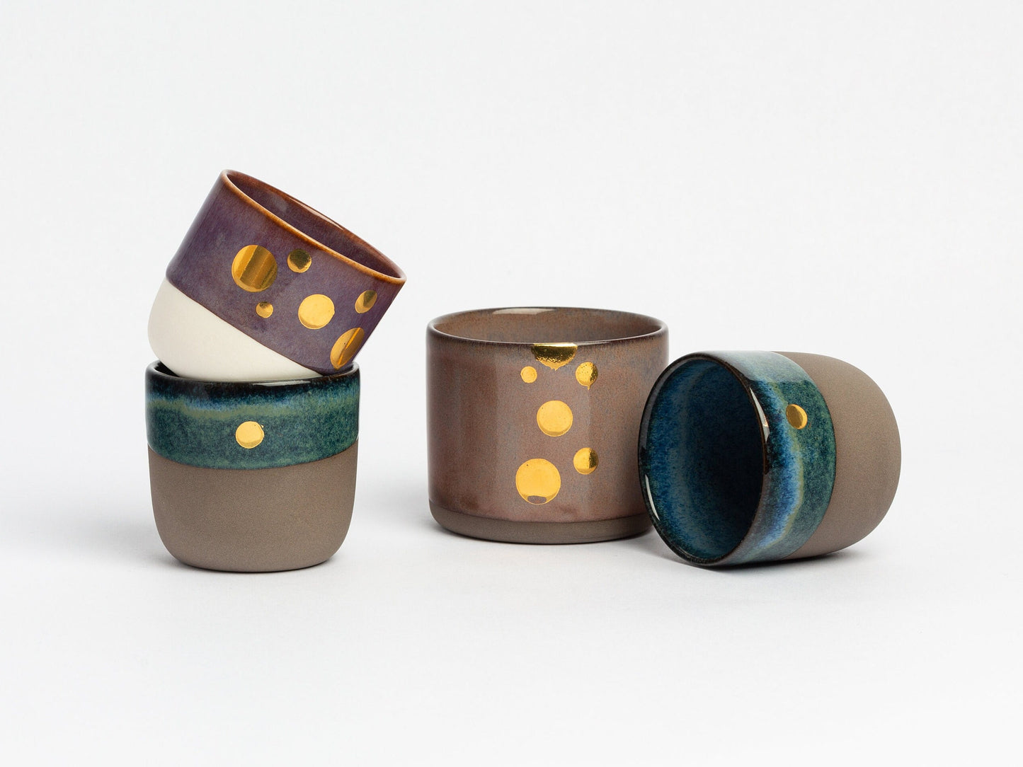 Porcelain Gold Glazed Espresso Cup Minimalist Handmade Coffee Cup Elegant Ceramic Mug Perfect Gift for Espresso Lovers