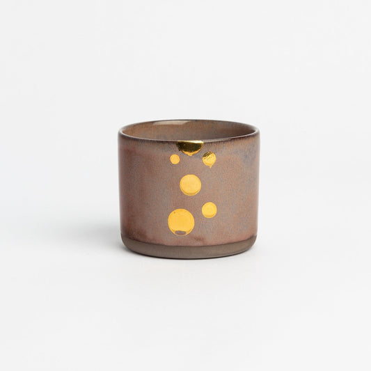 Handmade Gold Glaze Espresso Cup Minimalist Ceramic Coffee Cup Elegant Pottery Mug Perfect Gift for Espresso Lovers Modern Artisan Design