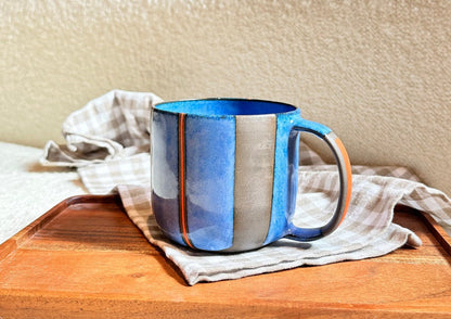 Large Ceramic Mug Wheel Thrown Stoneware Cup Handmade Pottery Coffee Mug Perfect for Coffee Lovers Artisan Design with Rustic Charm