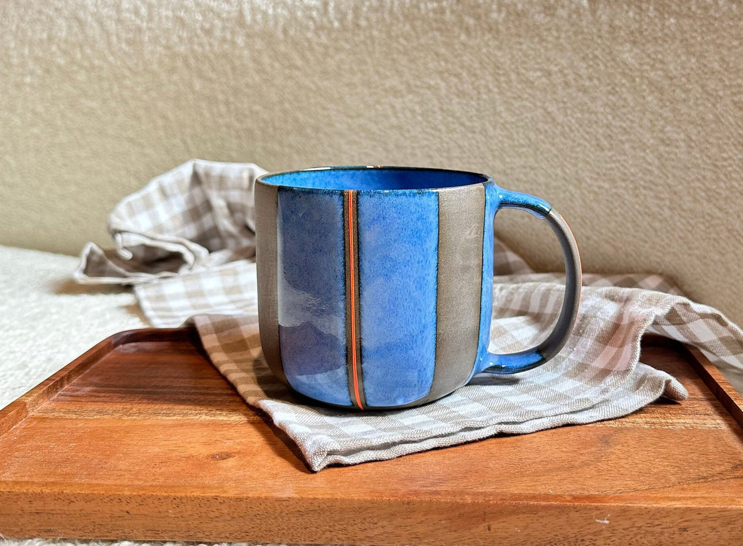 Large Ceramic Mug Wheel Thrown Stoneware Cup Handmade Pottery Coffee Mug Perfect for Coffee Lovers Artisan Design with Rustic Charm