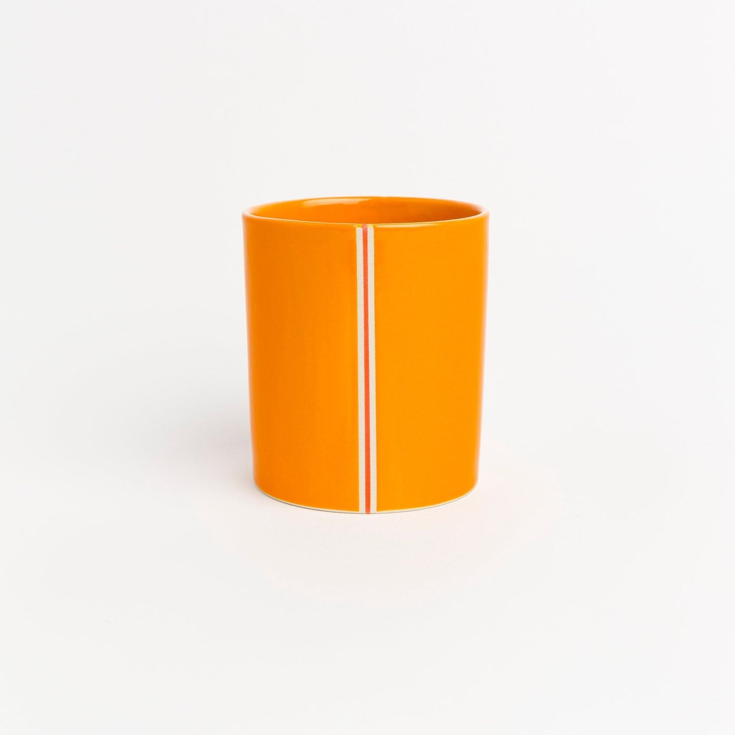 Yellow Ceramic Tumbler - Stoneware Mug Without Handle, Handmade Artisan Cup for Coffee or Tea, Unique Pottery Gift for Drinkware Lovers