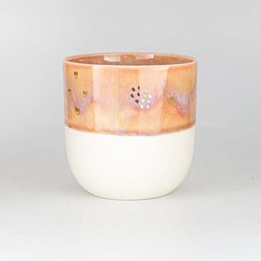 Porcelain Cup with Genuine Gold Luster Custom Hand Painted Mug Unique Minimal Design cup anniversary gift for boyfriend girlfriend
