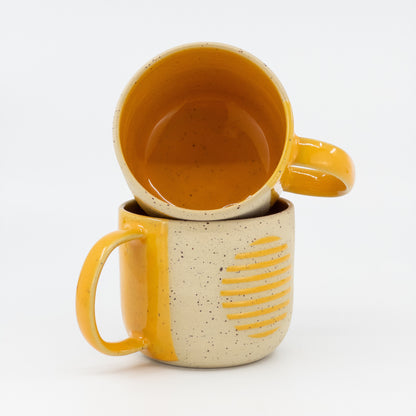 Handmade Ceramic Mug Modern Minimalist Design Coffee Lover Gift Wheel Thrown Pottery Unique Color Speckled Clay Cup Artisan Tea Mug Chunky