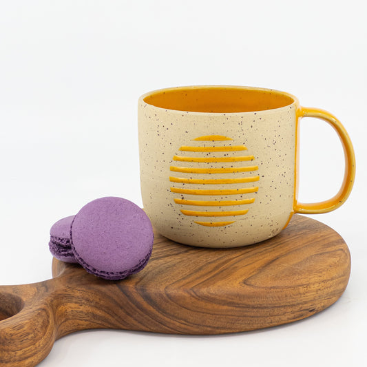 Handmade Ceramic Mug Modern Minimalist Design Coffee Lover Gift Wheel Thrown Pottery Unique Color Speckled Clay Cup Artisan Tea Mug Chunky