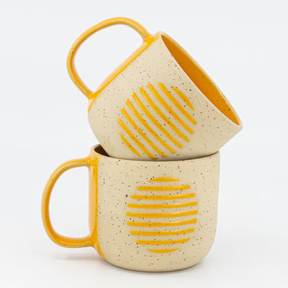 Modern Ceramic Mug Yellow Stoneware Mug Coffee Lovers Gift Artisan Tea Cup Handmade Contemporary Ceramics gift for her