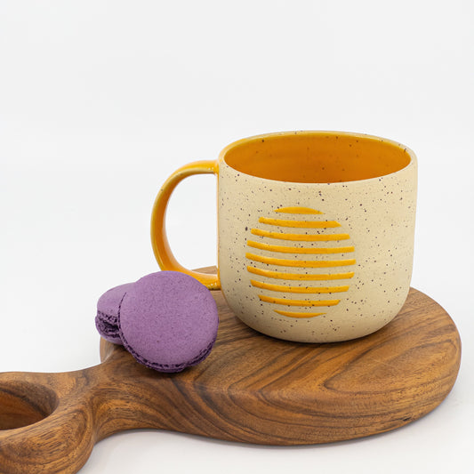 Modern Ceramic Mug Yellow Stoneware Mug Coffee Lovers Gift Artisan Tea Cup Handmade Contemporary Ceramics gift for her