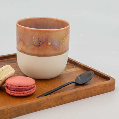 Porcelain Cup with Genuine Gold Luster Custom Hand Painted Mug Unique Minimal Design cup anniversary gift for boyfriend girlfriend