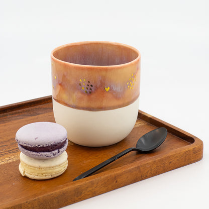 Porcelain Cup with Genuine Gold Luster Custom Hand Painted Mug Unique Minimal Design cup anniversary gift for boyfriend girlfriend