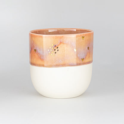 Porcelain Cup with Genuine Gold Luster Custom Hand Painted Mug Unique Minimal Design cup anniversary gift for boyfriend girlfriend