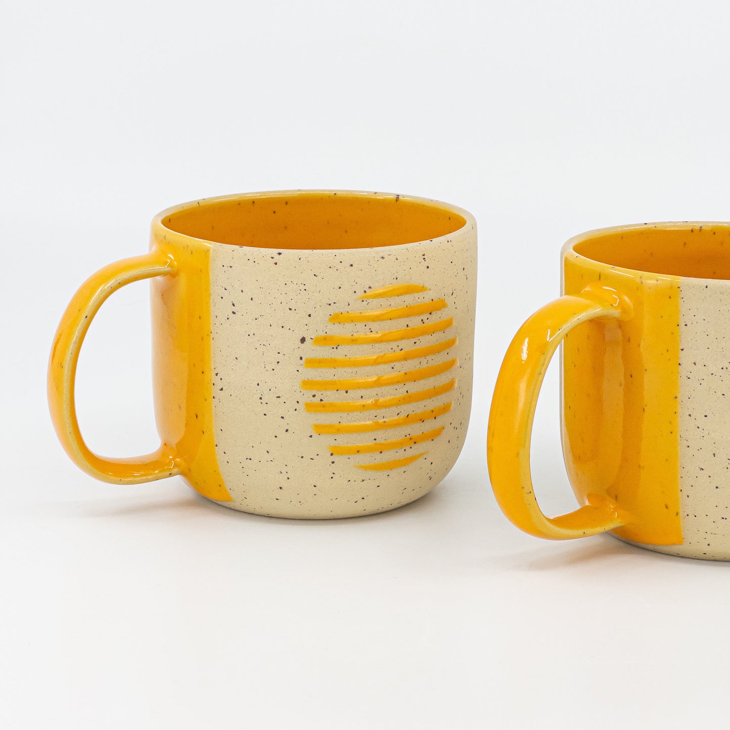 Modern Ceramic Mug Yellow Stoneware Mug Coffee Lovers Gift Artisan Tea Cup Handmade Contemporary Ceramics gift for her