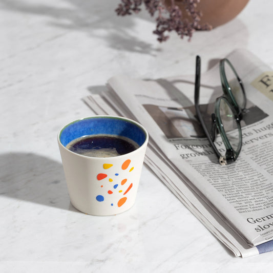 Hand Painted Terrazzo Cup Unique Ceramic Coffee Mug Artistic Pottery Tea Cup Handmade Gift for Coffee Lovers Modern Terrazzo Design