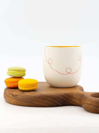 Hand Painted Porcelain Mug Funny Hand Drawn Cup One of a Kind Best Friend Gift Handmade Porcelain Cup for Coffee Lover