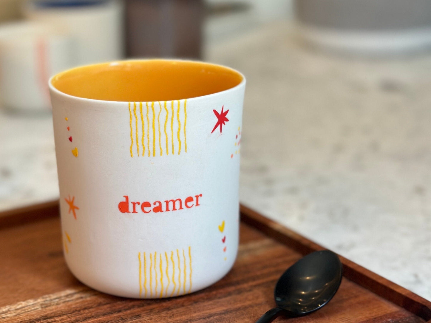 Cute Hand Painted Ceramic Cup Unique Handmade Coffee Mug Artistic Pottery Tea Cup Perfect Gift for Coffee and Tea Lovers