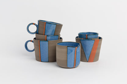 Geometric Design Cup Modern Pottery Tumbler Perfect Retirement Gift for Him Ideal for Sailboat Owners Sailors Captain