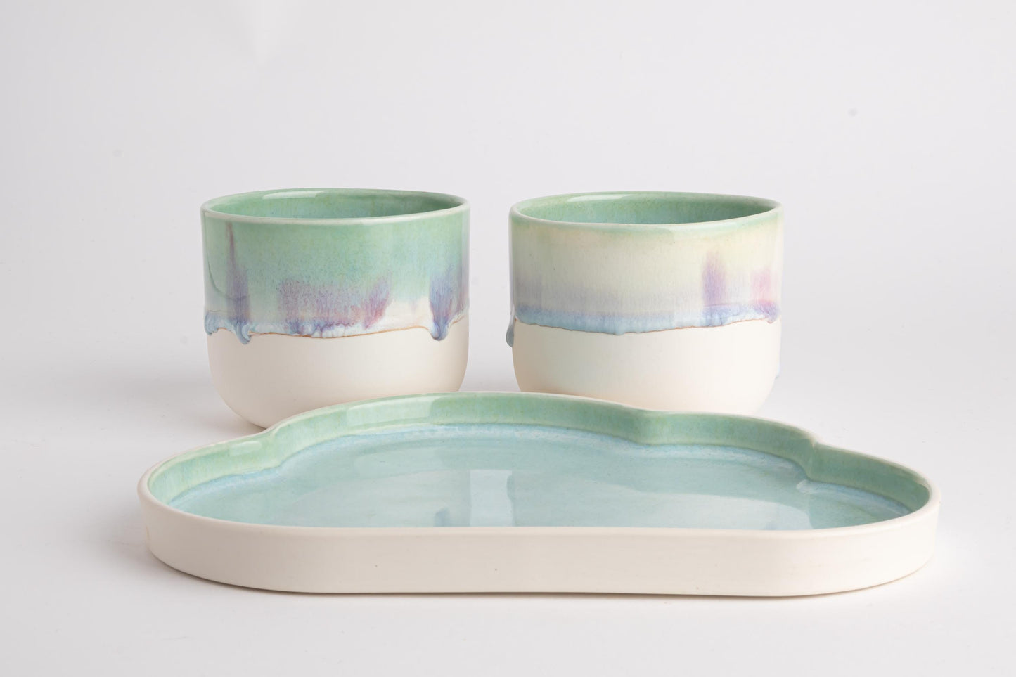 Handmade Ceramic Breakfast Set Cute Cloud Plate and Cup, Artisan Pottery for Morning Meals, Unique Gift Idea for Coffee Tea Lovers