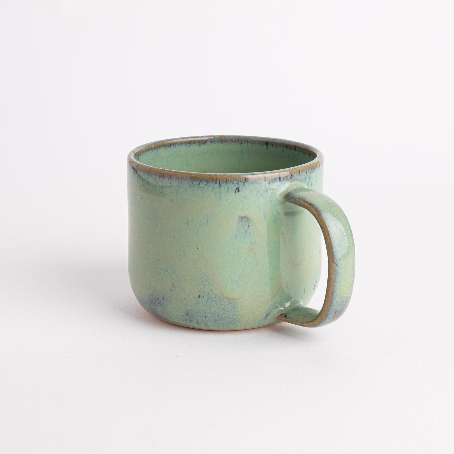 Rustic Wheel Thrown Stoneware Mug Handmade Pottery Mug Soft Sea Green Glaze Coffee Cup for Coffee Lovers Artisan Ceramic Gift