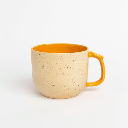 Extra Large Handmade Ceramic Mug with Thumb Rest Yellow Pottery Cup Coffee lover Gift Dishwasher Safe Stoneware Housewarming Gift
