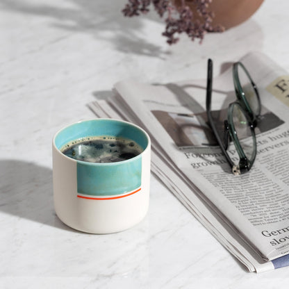 Minimalist Porcelain Cup Handmade Green Ceramic Coffee Cup Perfect for Tea or Coffee Lovers Elegant and Simple Artisan Design Gift