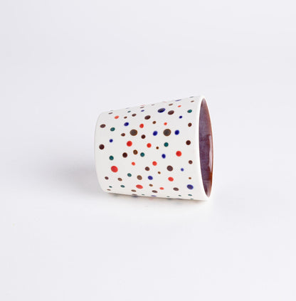 Cute Handmade Espresso Cup Dottie Design Coffee Lover Gift Porcelain Espresso Unique Gift Colorful Hand Painted