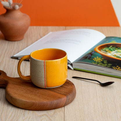 Large Yellow Ceramic Mug - Handmade Pottery Cup, Stoneware Drinkware, Dishwasher Safe, Ideal Coffee Lover and Housewarming Gift