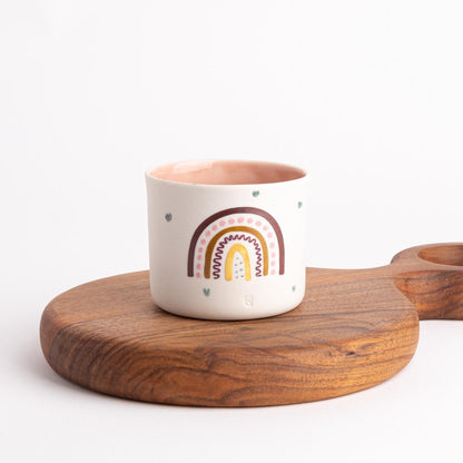 Hand Drawn Mugs with Doodle Art Design - Artistic Pottery Hand Painted Cups Set - Whimsical Cups - Unique Pottery Collection