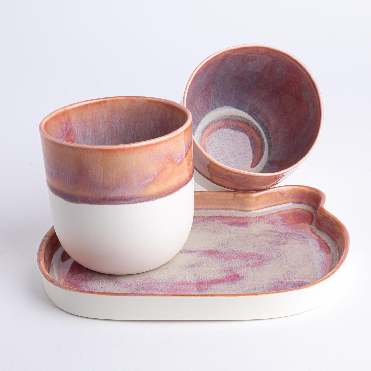 Handmade Porcelain Set Cup and Cat Design Plate Set Tea Lover's Dream Whimsical Cat Lover's Gift Handcrafted Tableware
