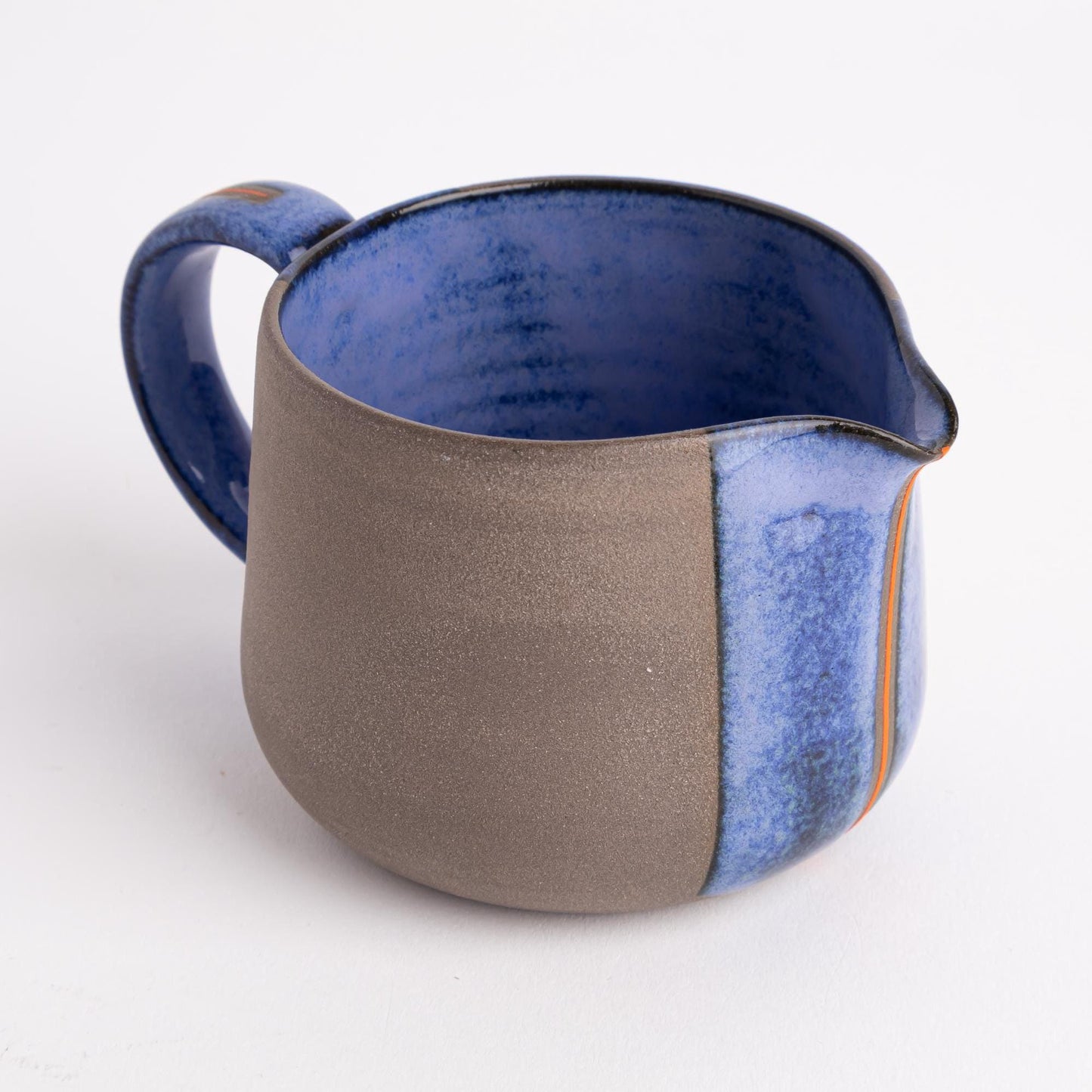 Artisanal Pottery Creamer Blue Gray Kitchen Decor Rustic Coffee Bar Handcrafted Milk Server Tea Accessory Modern Farmhouse Gift Ceramic