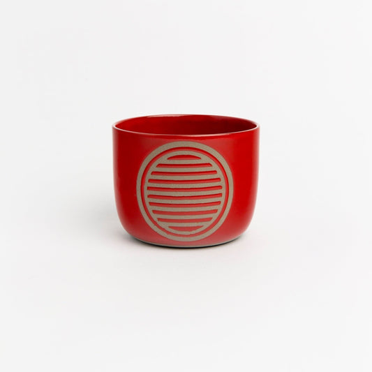 Red Pottery Mug Minimalist Modern Stoneware Tumbler, Perfect Housewarming or New Job Gift, Handmade Clay Mug for Coffee Lovers