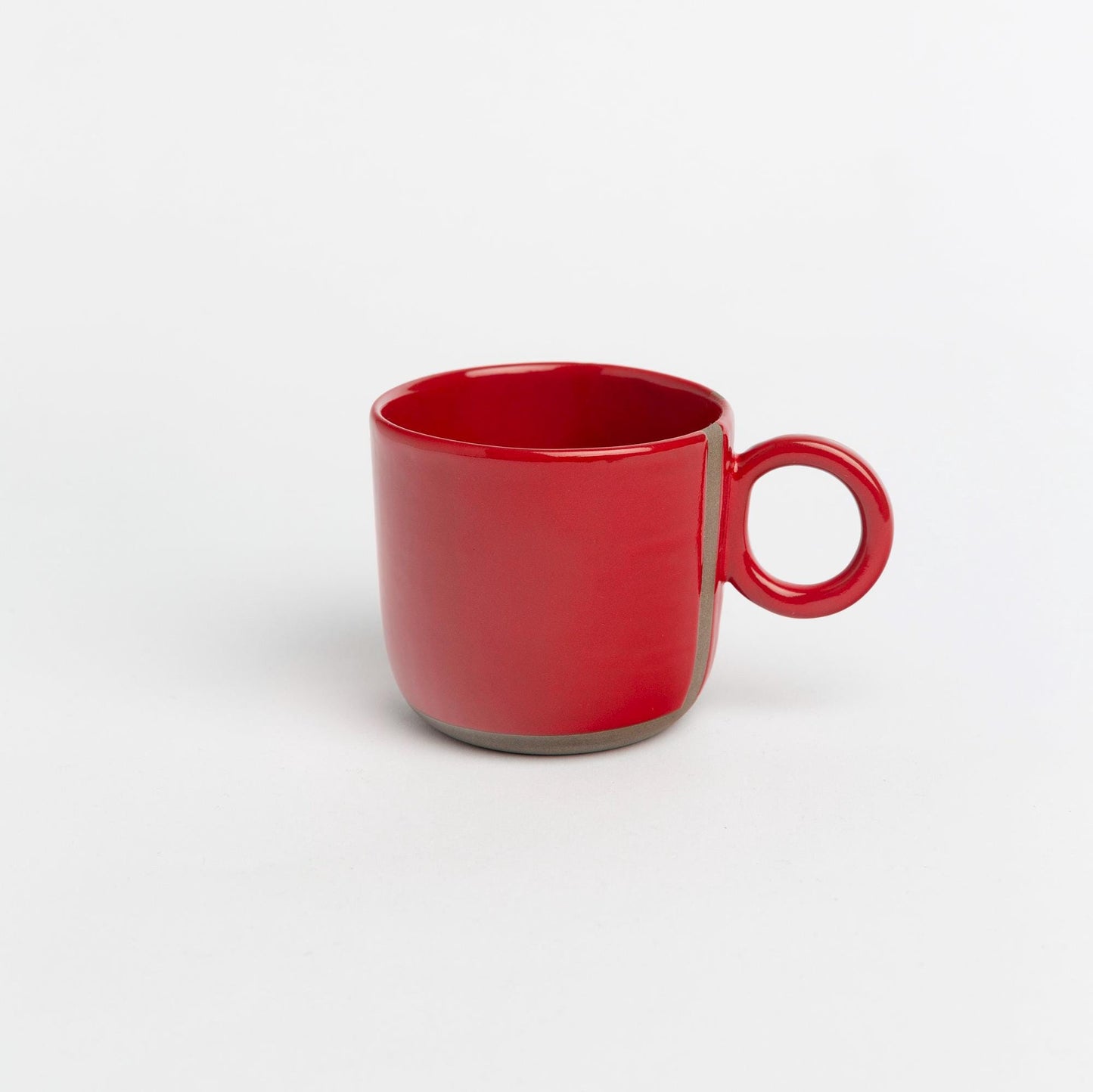 Artistic Red Pottery Espresso Cup - Artisan Ceramic Cup for Art Lovers, Unique Handmade Drinkware, Perfect Gift for Espresso Enthusiasts