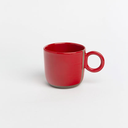 Artistic Red Pottery Espresso Cup - Artisan Ceramic Cup for Art Lovers, Unique Handmade Drinkware, Perfect Gift for Espresso Enthusiasts