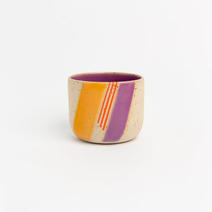 Purple Artisan Pottery Mug Multicolor Stoneware Tumbler Handmade Clay Drinkware Housewarming & New Job Gift Modern Cup