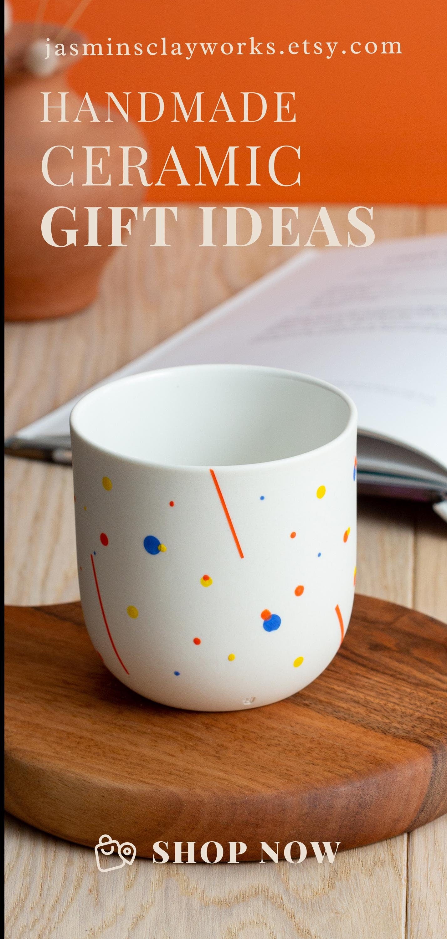 Handcrafted Porcelain Tumbler - One-of-a-Kind Custom Painted Mug, Unique Artisan Creation, Perfect Gift for Coffee and Tea Lovers