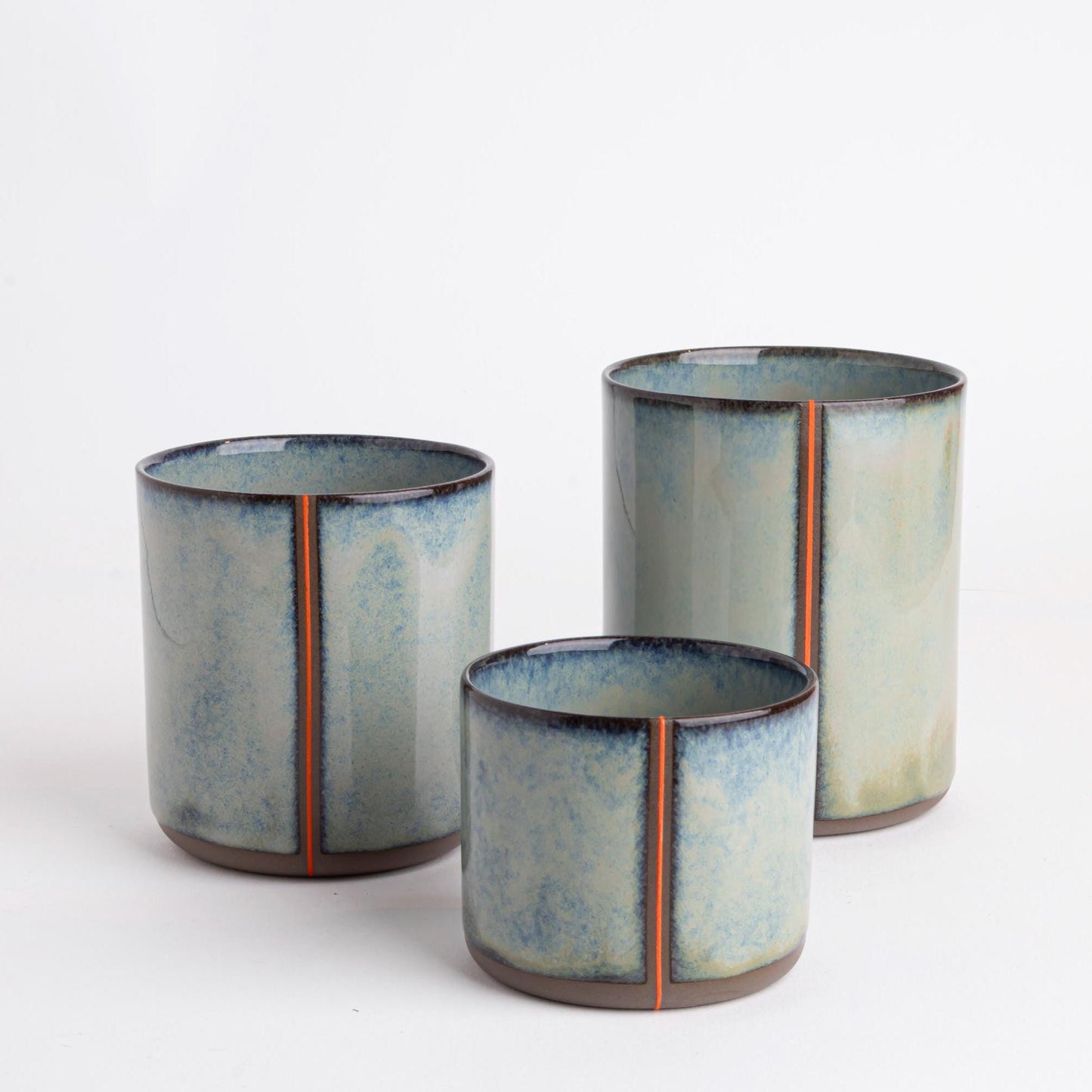 Handcrafted Ceramic Vessel Blue-Green Glaze Mug Unique Drinkware Planter Succulent Pot Cactus Container Tea Coffee Gift Modern Home Decor